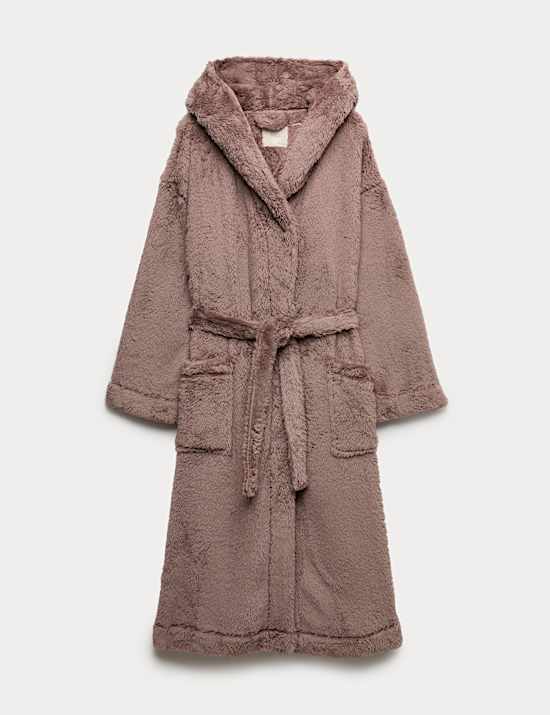 Fleece Hooded Dressing Gown