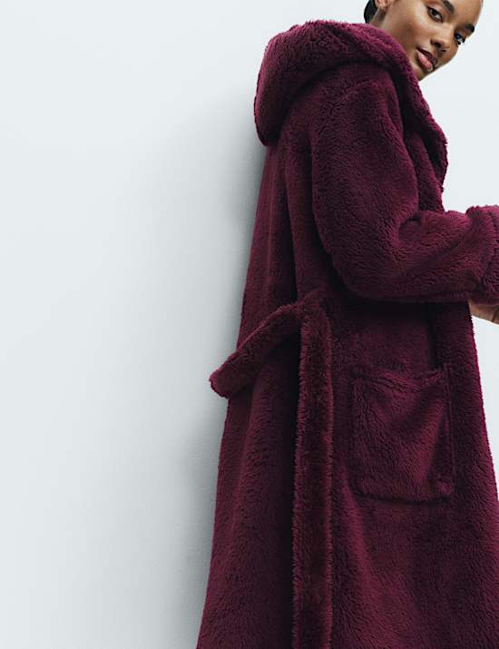 Robe de chambre en polaire à capuche