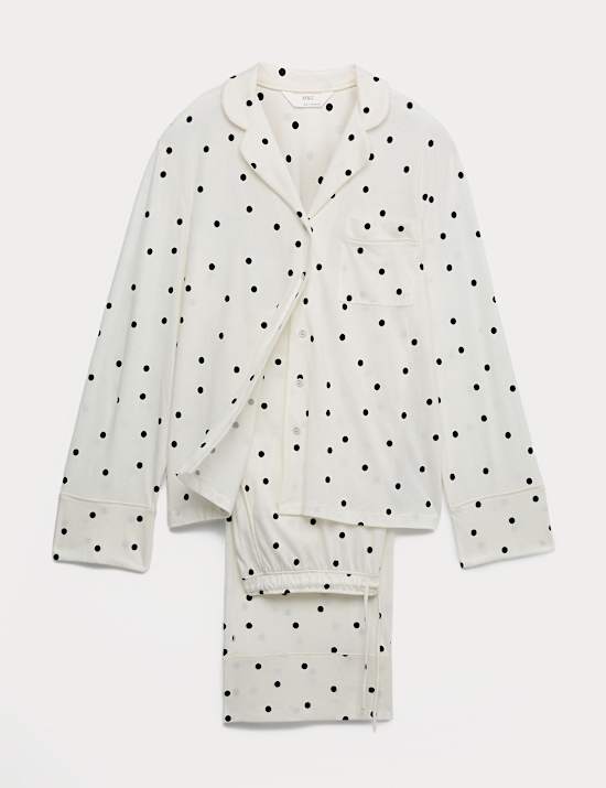 Cotton Modal Printed Revere Pyjama Set