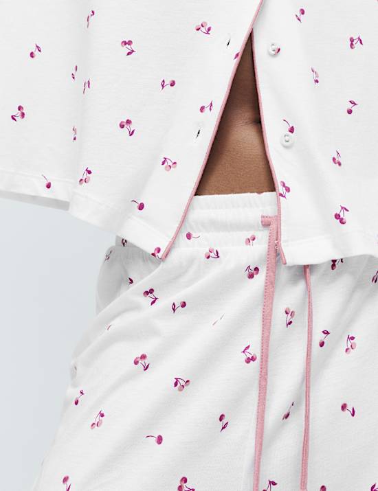 Cotton Modal Cherry Print Pyjama Set