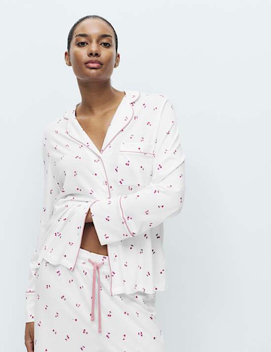 Cotton Modal Cherry Print Pyjama Set