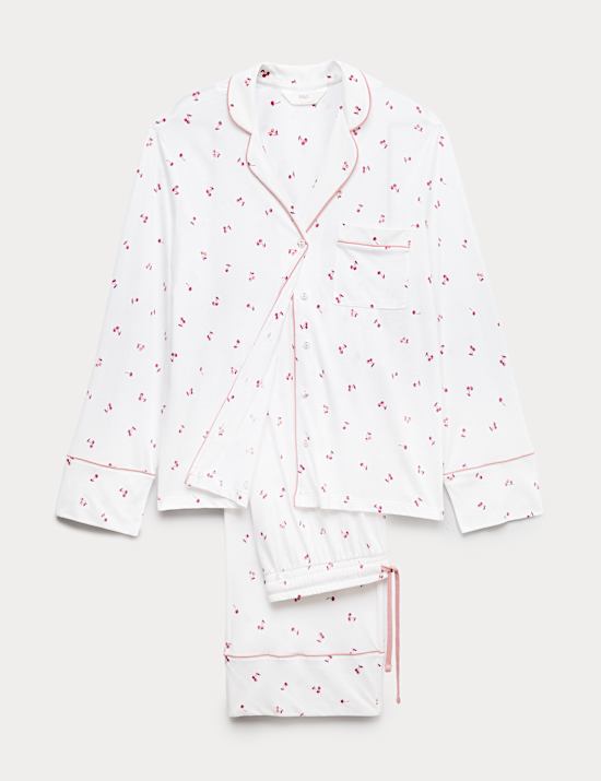 Cotton Modal Cherry Print Pyjama Set