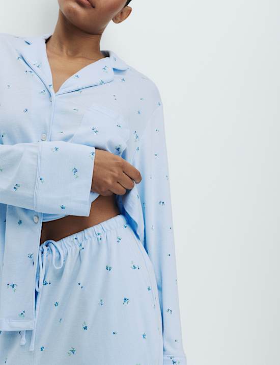 Cotton Modal Printed Revere Pyjama Set