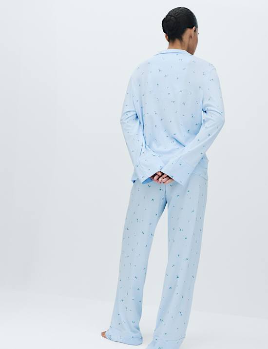 Cotton Modal Printed Revere Pyjama Set