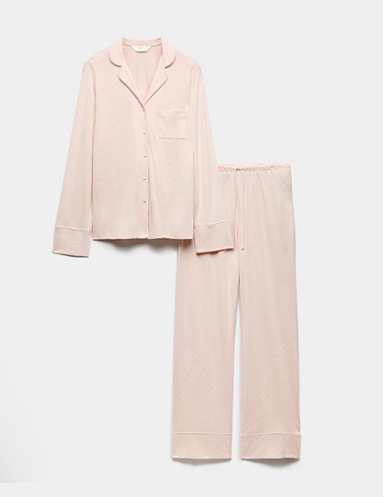 Cotton Modal Printed Revere Pyjama Set