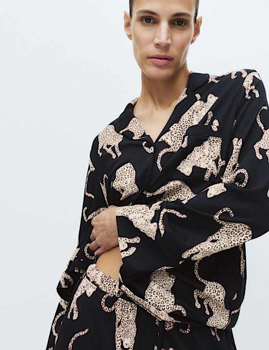 Cotton Modal Printed Revere Pyjama Set