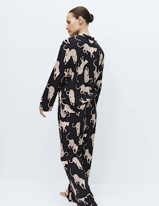 Cotton Modal Printed Revere Pyjama Set