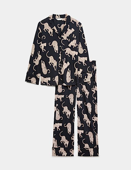 Cotton Modal Printed Revere Pyjama Set