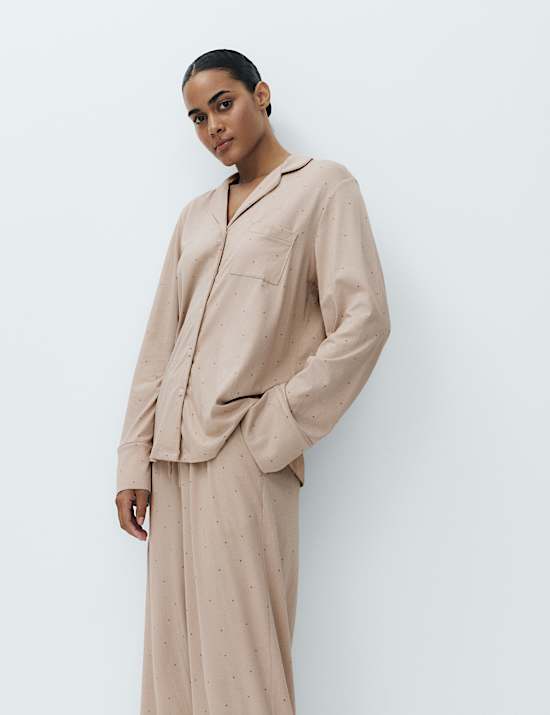 Cotton Modal Printed Revere Pyjama Set