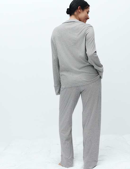 Cotton Modal Printed Revere Pyjama Set