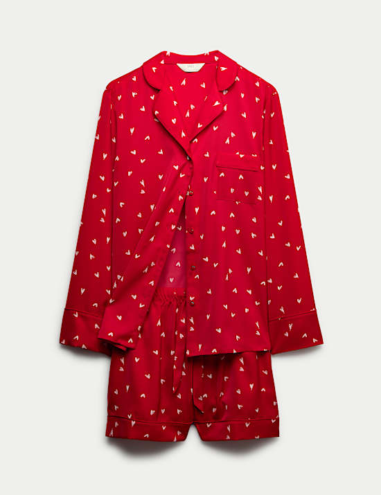 Dream Satin&trade; Heart Print Revere Shortie Set