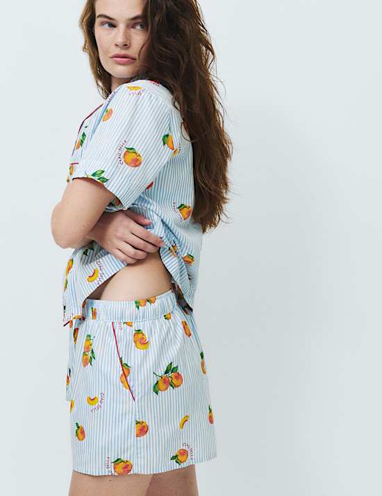 Pure Cotton Printed Shortie Set