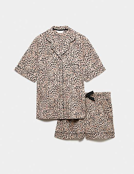 Pure Cotton Animal Print Short Sleeve Pyjama Set
