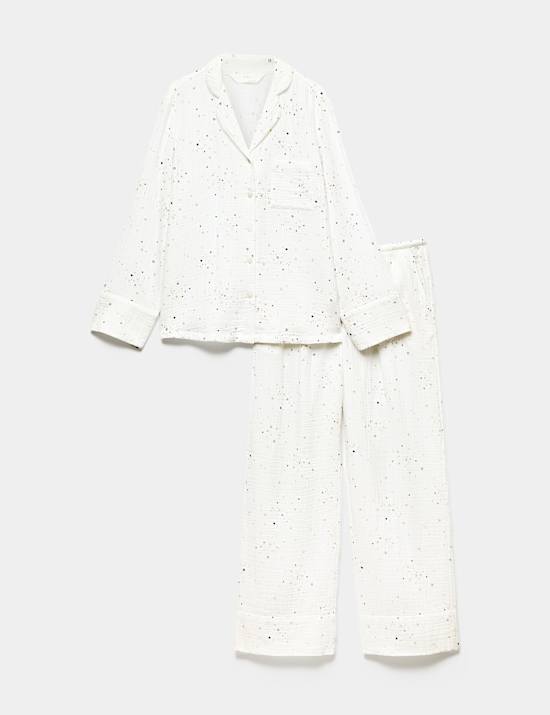 Schlafanzugset aus Musselin mit Cool Comfort&trade; und Reverskragen