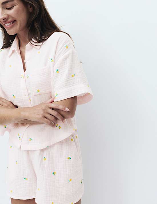 Pure Cotton Muslin Printed Shortie Set