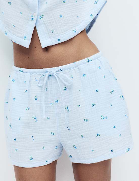 Pure Cotton Muslin Printed Shortie Set