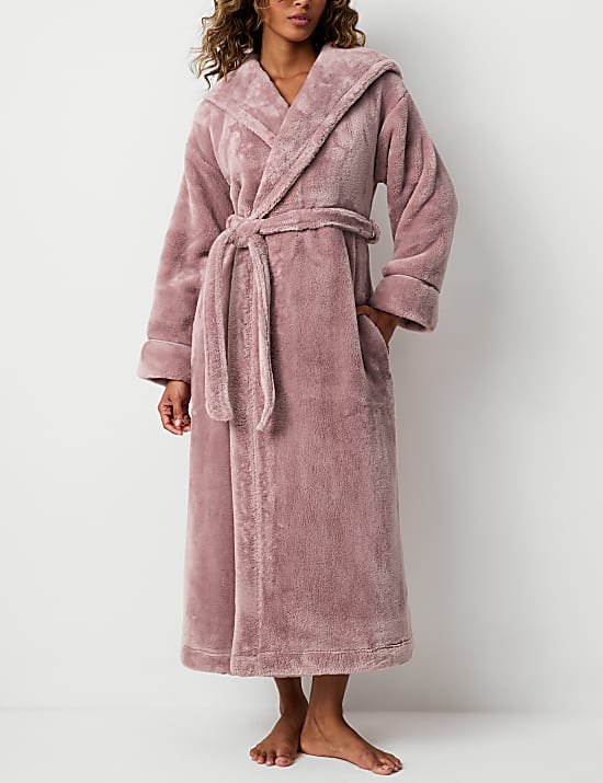 Fleece Hooded Dressing Gown