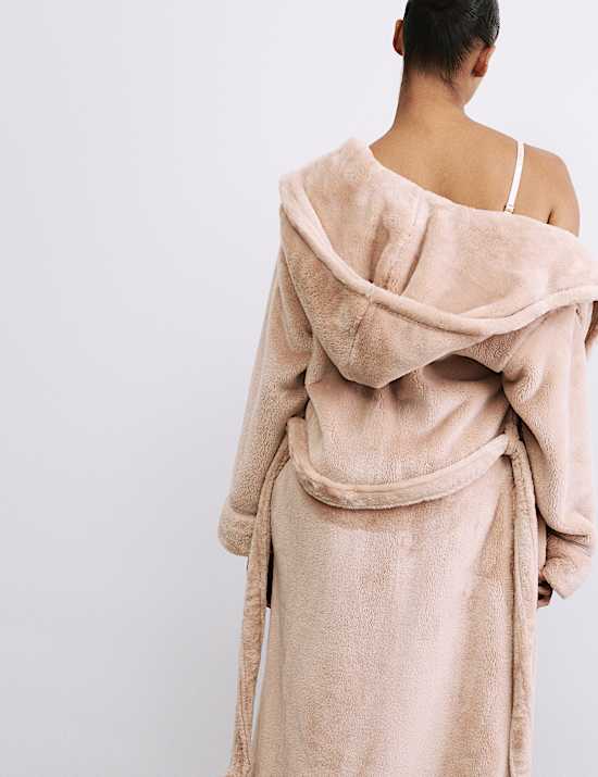 Fleece Hooded Dressing Gown