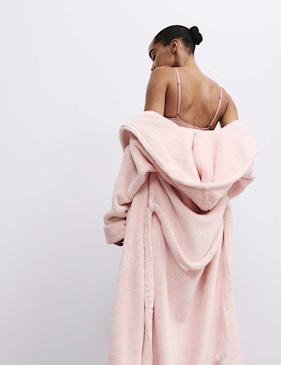 Fleece Hooded Dressing Gown