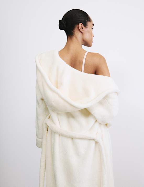 Fleece Hooded Dressing Gown