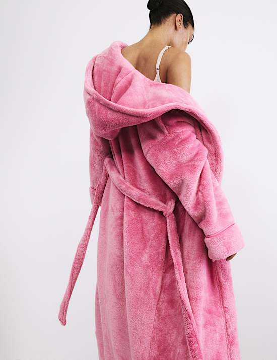 Fleece Hooded Dressing Gown