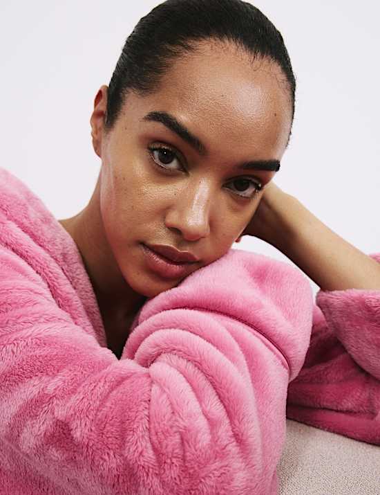 Fleece Hooded Dressing Gown