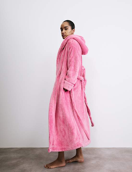 Fleece Hooded Dressing Gown
