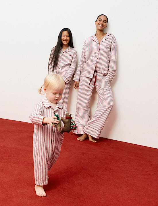 Pure Cotton Striped Christmas Family Pyjamas