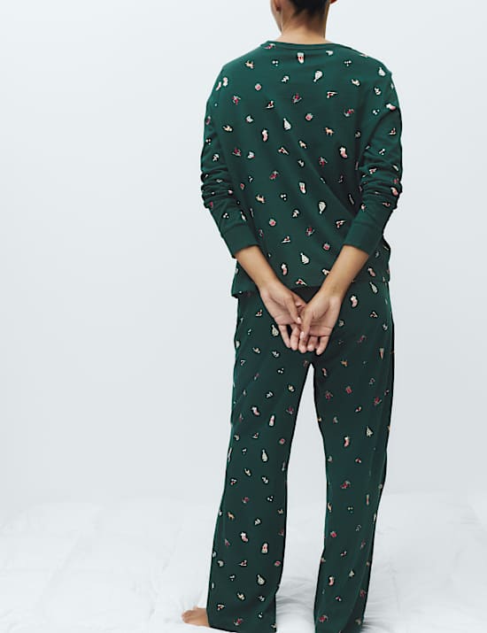 Pure Cotton Printed Matching Family Christmas Pyjama Set