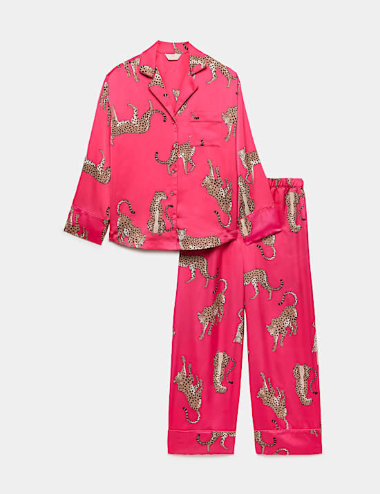 Dream Satin Animal Print Revere Pyjama Set