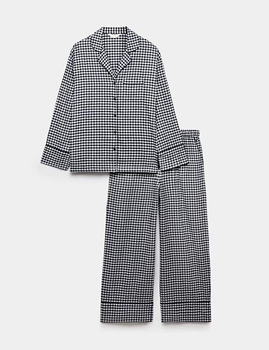 Pure Cotton Gingham Revere Pyjama Set