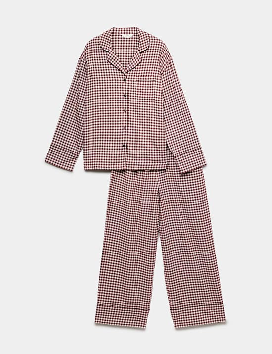Pure Cotton Gingham Revere Pyjama Set
