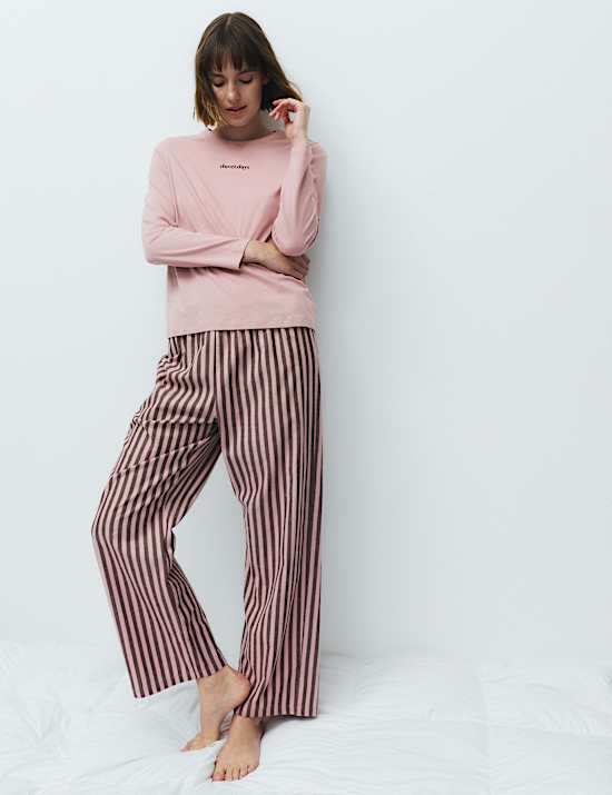 Pure Cotton Striped Pyjama Set