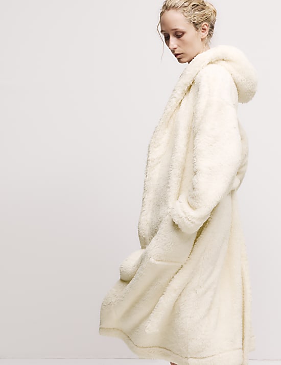 Fleece Hooded Dressing Gown