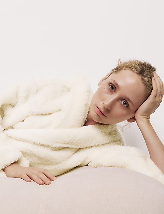 Fleece Hooded Dressing Gown