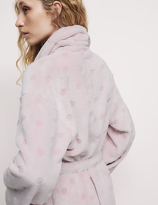 Fleece Polka Dot Dressing Gown