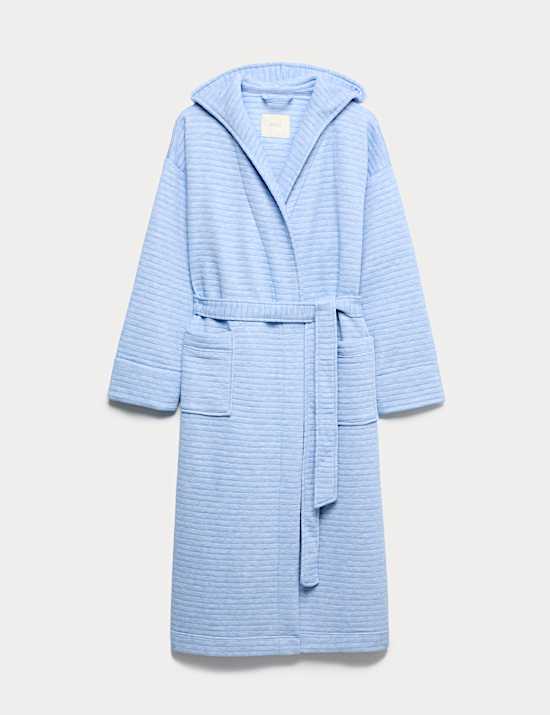 Quilted Hooded Long Dressing Gown