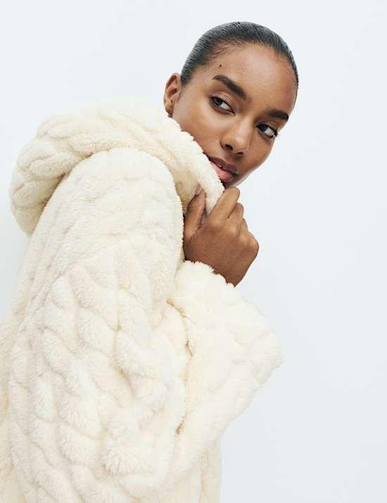 Jacquard Long Hooded Dressing Gown