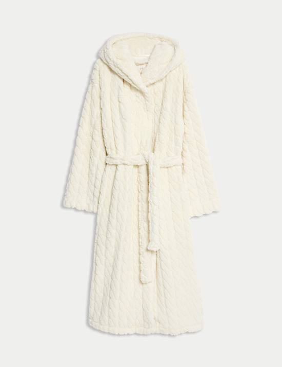 Jacquard Long Hooded Dressing Gown