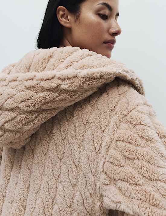 Jacquard Long Hooded Dressing Gown