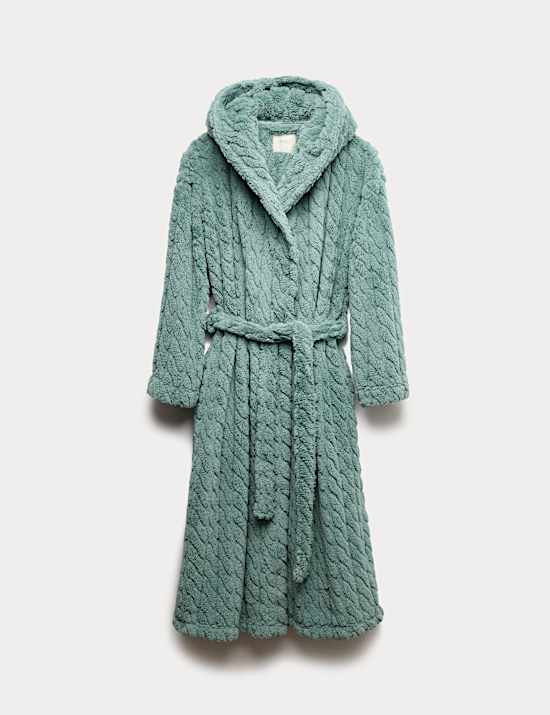 Jacquard Long Hooded Dressing Gown