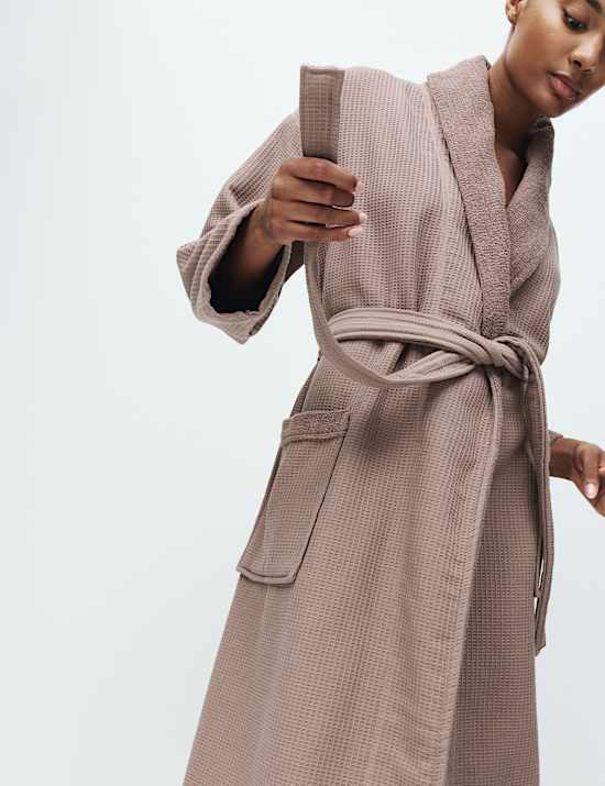 Pure Cotton Waffle Towelling Dressing Gown