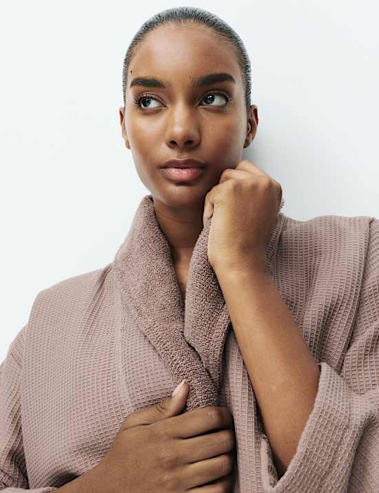 Pure Cotton Waffle Towelling Dressing Gown