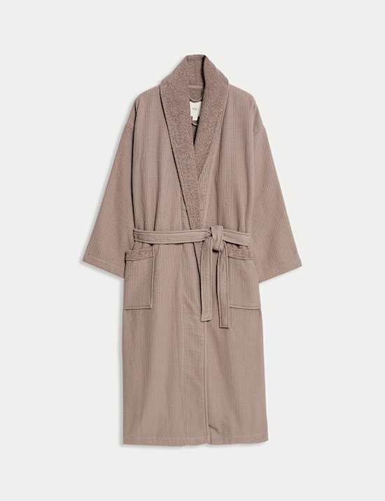 Pure Cotton Waffle Towelling Dressing Gown