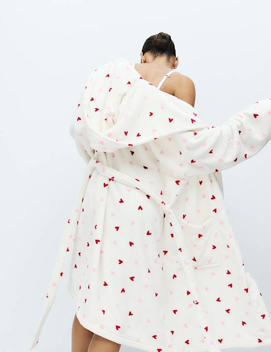 Robe de chambre avec imprimé, effet brillant