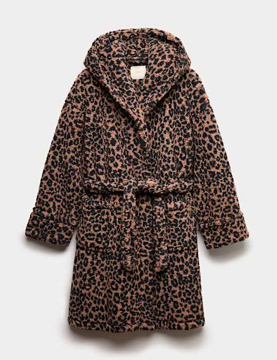 Teddy Borg Leopard Print Dressing Gown