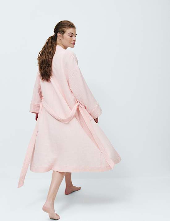 Pure Cotton Muslin Dressing Gown