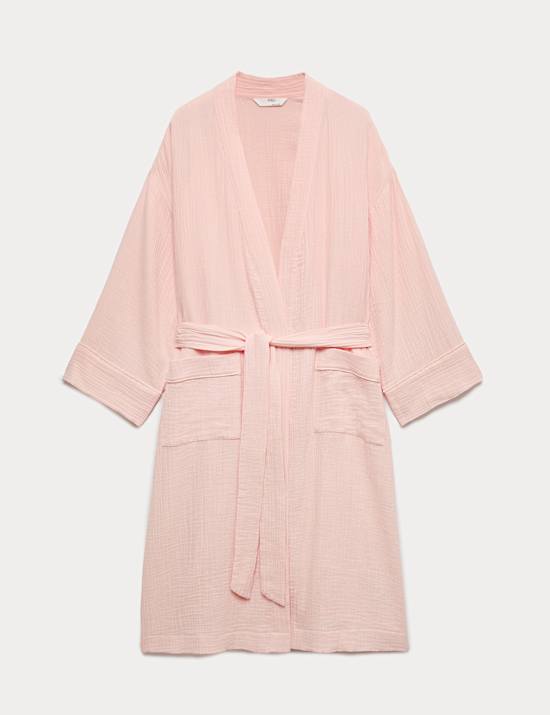 Pure Cotton Muslin Dressing Gown