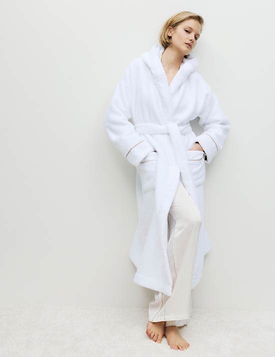 Pure Cotton Towelling Hooded Dressing Gown