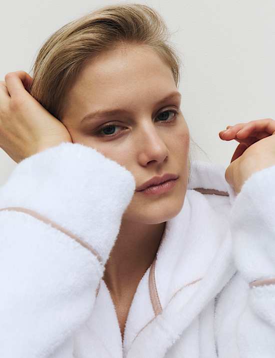Pure Cotton Towelling Hooded Dressing Gown
